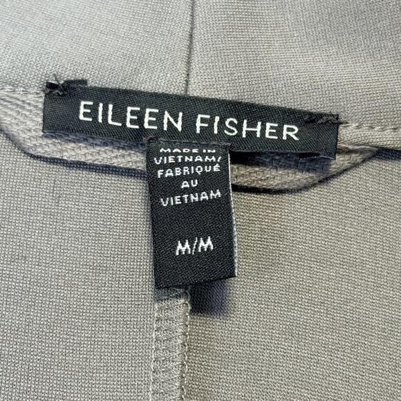 Eileen Fisher Cardigan Womens Medium Gray Open Front Long Jacket Tencel Blend - Picture 7 of 9